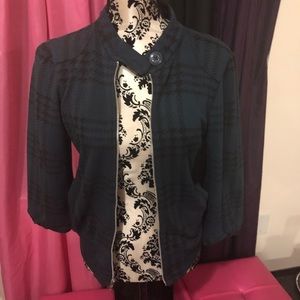 🔥Plaid Zip Up Bell Sleeve Jacket Size L